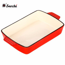 Rectangular Cast Iron Enamel Backing Dish Pan